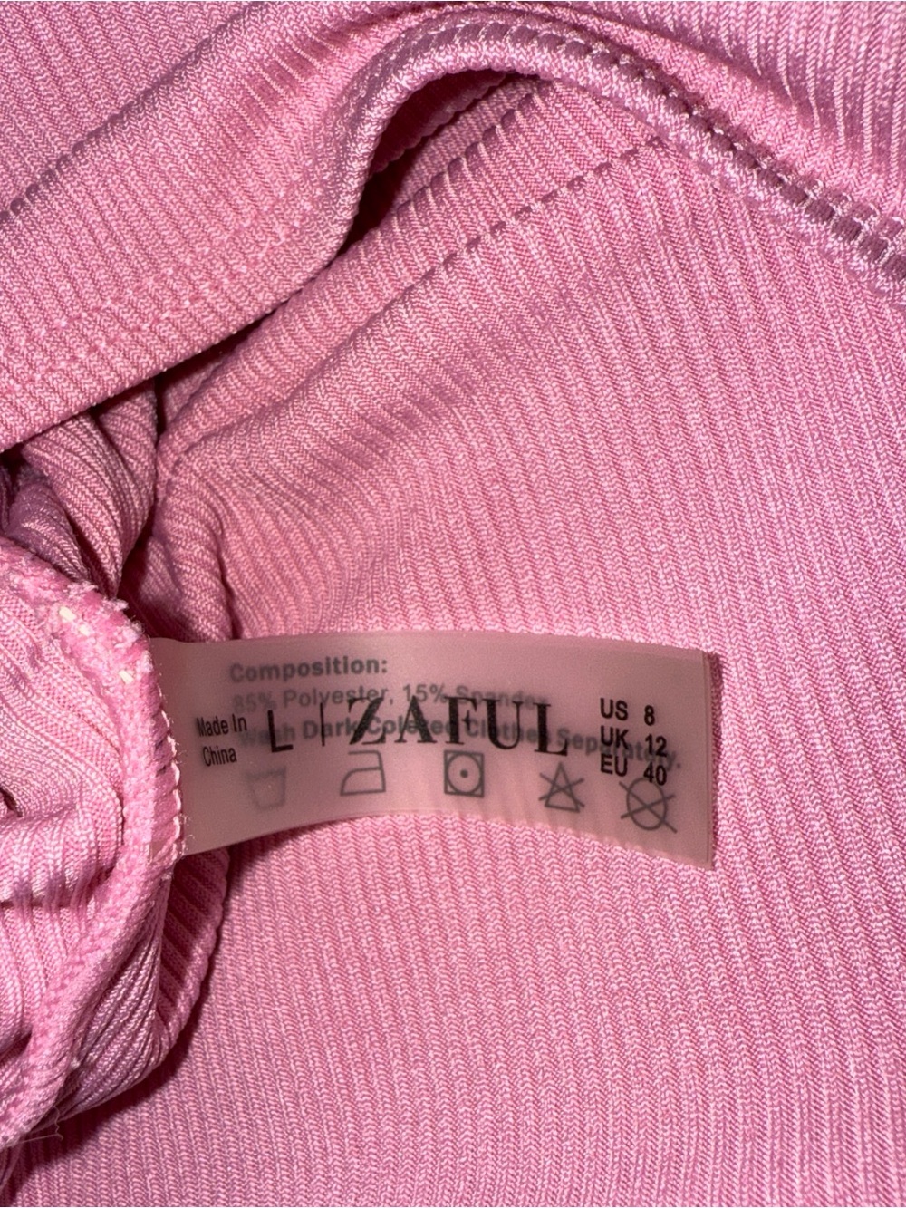 Pink Ribbed Two-Piece Bikini Set - Picture 3 of 3